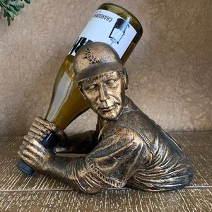 White Sox Bronze Baseball Player Wine Holder
